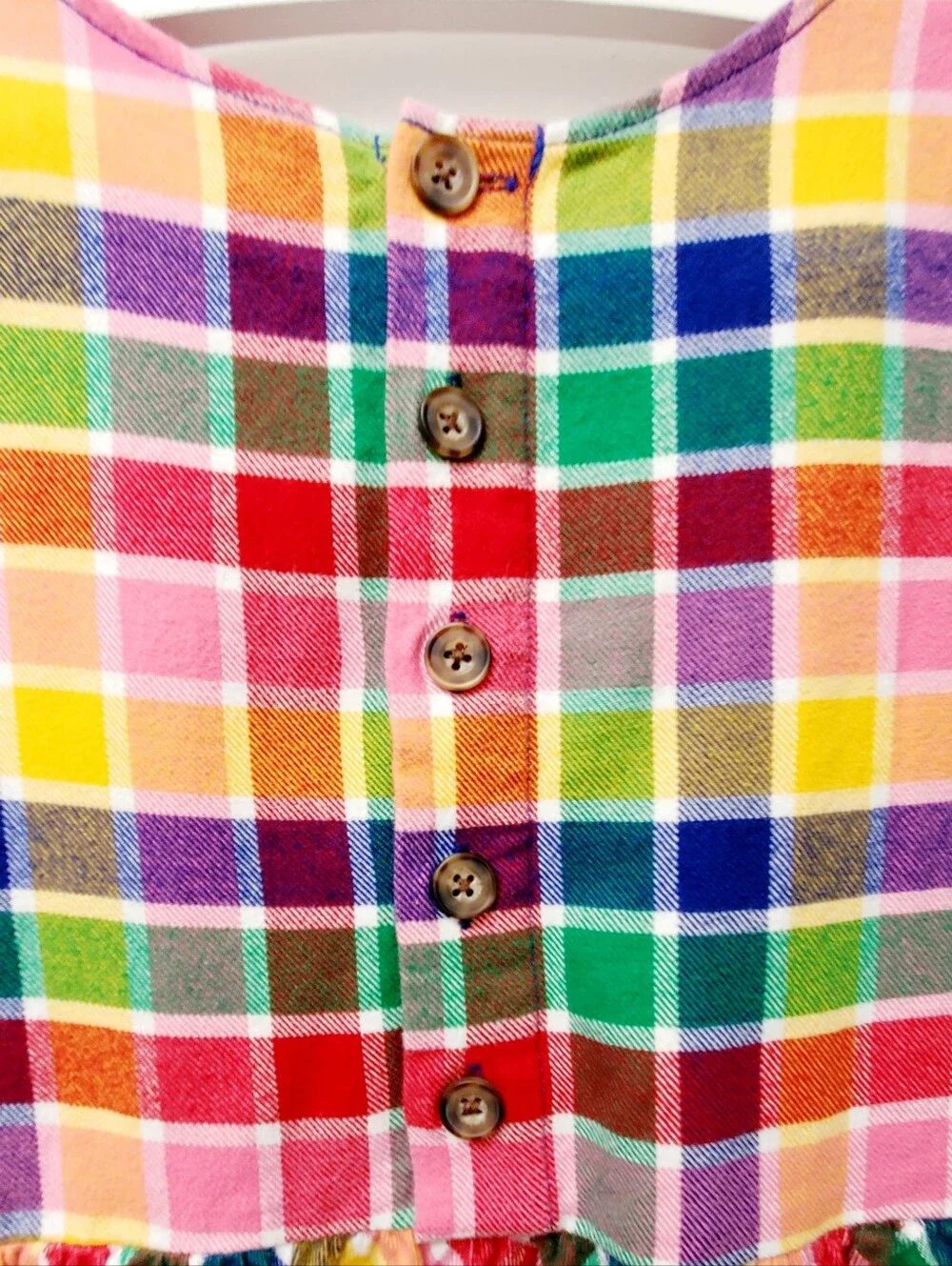Hanna Andersson Multicolor Soft Cotton Plaid Dress Side Pockets Size 130 7-9yrs